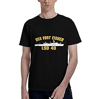 USS Fort Fisher LSD 40 Men's Short Sleeve T-Shirts Casual Top Tee