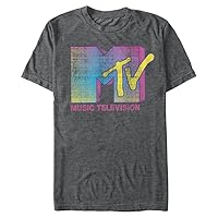 MTV Men's Big Fluorescent T-Shirt, Charcoal Heather, 4X-Large Tall
