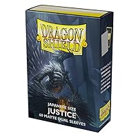 Dragon Shield Dual Sleeves – Matte Justice (Silver) 60 CT – Japanese Size Card Sleeves - Smooth & Tough - Compatible with Yu-Gi-Oh!, Cardfight Vanguard & More MTG TCG OCG & Hockey Cards