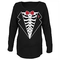 Tuxedo Skeleton Costume Black Maternity Soft Long Sleeve T-Shirt