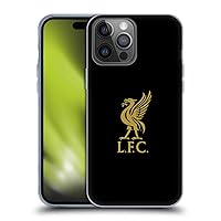 Head Case Designs Officially Licensed Liverpool Football Club Gold Logo On Black Liver Bird Soft Gel Case Compatible with Apple iPhone 14 Pro Max