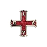 Knight of The Red Cross of Constantine Masonic Lapel Pin - [Red & Gold][1'' Tall]