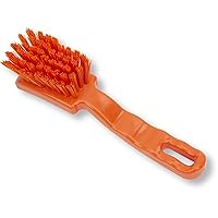 SPARTA 41395EC24 Plastic Scrub Brush, Detail Brush, Kitchen Brush With Hanging Hole For Cleaning, 7 Inches, Orange