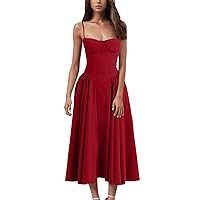 Tanks Middy Slacking Cocktail Ladies Spring School Wrap Off-The-Shoulder Tunic Dress Womens Breathable Thin Red M