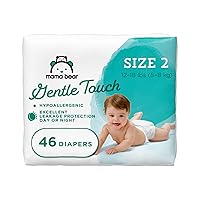 Amazon Brand - Mama Bear Gentle Touch Diapers, Hypoallergenic, Size 2, White, 46 Count