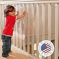 KidKusion Clear View Indoor/Outdoor Railguard | Made in USA | 15' Long x 33