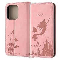 Inglem iPhone 15 Pro Case Disney Folio Leather Case Raffine Ariel Monotone