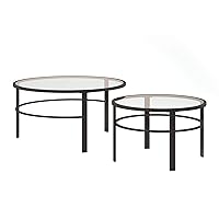 Round Nested Coffee Table in Blackened Bronze, Coffee Table coffee tables for living room, studio apartment essentials, 36