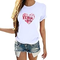 Womens Short Sleeve Tops Couples Thanksgiving Shirts Turtle Neck Blouses Going Out Fashion Shirts for Women