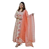 Indian soft Cotton printed Kurti & Mul Dupatta kurta set for woman 464x