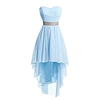 Women's High Low Lace Up Prom Party Homecoming Dresses 4 Sky_blue