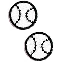 Kleenplus 2pcs. Mini Baseball Patch Embroidered Badge Iron On Sew On Emblem for Jackets Jeans Pants Backpacks Clothes Sticker Arts Fashion Patches Decorative Repair