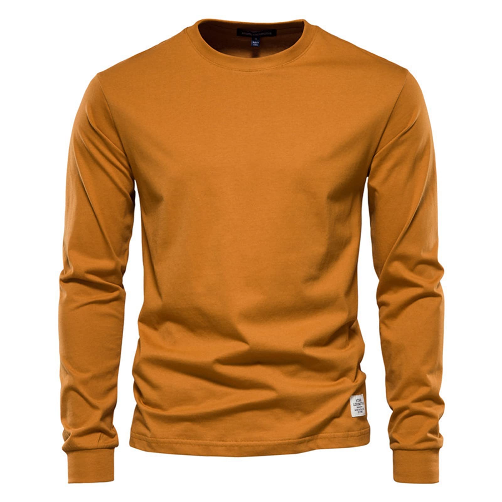 Buy Long Sleeve Tee Shirts for Men Fall Winter Casual Solid Round
