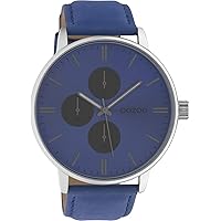 Oozoo Chrono Look Men's Watch with Leather Strap XL 50 mm