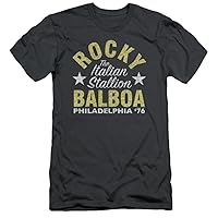 Rocky Slim Fit T-Shirt Italian Stallion 1976 Charcoal Tee