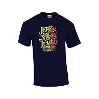 Jesus is The Way Adult Christian Short Sleeve T-Shirt-Navy-XL