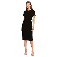 Maggy London Women's Ruched Waist Crepe Sheath Dress Workwear Office Occasion Event Guest of
