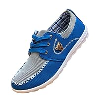 Casual Sneakers for Men Comfortable Lace-Up Canvas Shoes Low Top Walking Shoes