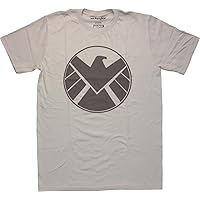 Shield Logo Silver Mighty Fine T-Shirt Mens Slim Fit