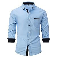 SOOUICKER Business Shirts for Men Slim Fit Shirt Men's Long Sleeve Elegant Business Shirt Men's Regular Fit Shirt Men's Wedding Men's Shirts Long Sleeve Comfort Fit Shirt Men's Modern Fit
