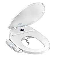 Bidet Toilet Seat Round,Electric Toilet Seat Bidet Round,Unlimited Warm Water,Vortex Wash,Electronic Heated,Warm Air Dryer,Rear and Feminine Wash,LED Light,Smart Toilet Seat Bidet