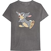 Disney T Shirt Bambi Thumper Wave Logo Official Mens Charcoal Grey Size L