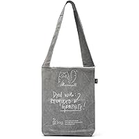 MAREMMAGATTA Shoulder bag for men/women ecological, G_Bag 38 x 43 cm + shoulder strap 7 x 100 cm, painted with recycled graphite, grey