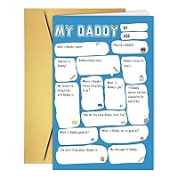 Cute Daddy Fathers Day Card, Funny Fathers Day Gift, Dad Gift from son daughter, Fathers Day Gift Ideas, Funny Best Daddy Toddler Children DIY Greetings Card