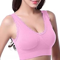 Seamless Sports Bras for Women, Wireless Bras Low Impact Sports Bra Sleep Comfortable Yoga Bras with Removable Pads