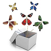 BFY Magic Flying Butterfly Wind Up Toys for Card, Gag Gifts for Kids Great Surprise  Colorful Butterfly in Book Greeting Card Books for Wedding Party (5 Pcs)