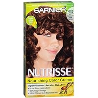 Garnier Nutrisse Haircolor - 415 Raspberry Truffle (Soft Mahogany Dark Brown) 1 Each (Pack of 3)