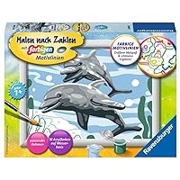 Ravensburger Paint by Numbers 28468 - Friendly Dolphins - for Children from 7 Years