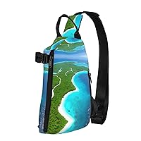 Polyester Fiber Waterproof Waist Bag -Backpack 4 Pocket Compartments Ideal for Outdoor Activities An island in the ocean
