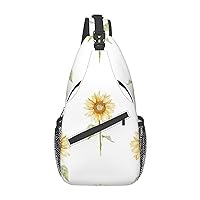 Blossoming Sunflower Sling Backpack, Multipurpose Travel Hiking Daypack Rope Crossbody Shoulder Bag