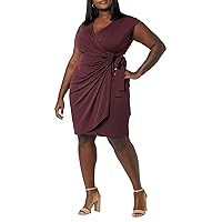 Amazon Essentials Women's Classic Cap Sleeve Wrap Dress (Available in Plus Size)