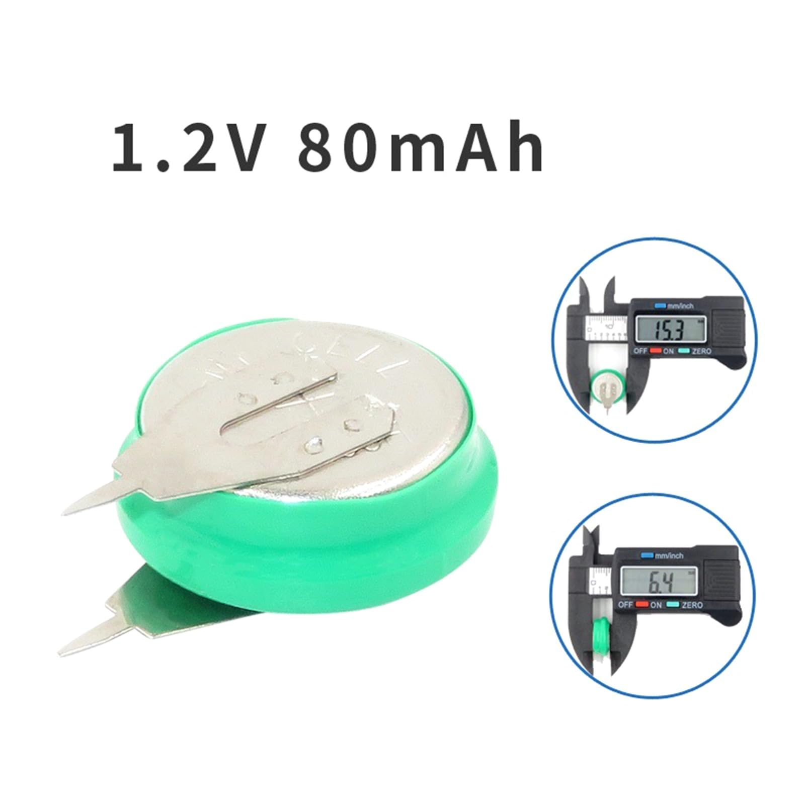 Jesscasday High Capacity NiMh Rechargeable Batteries Long Lasting 1.2V 80mAh Coin Cell Batteries with Solder Pins for Electric Toy
