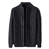 Men Korean Style Vintage Autumn Winter Cardigan Knitted Plaid Knitted Sweater