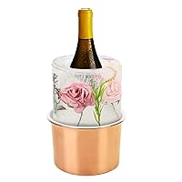 Ice Mold Wine Bottle Chiller - Premium Silicone Ice Bucket Mold with Gold Stainless Steel Bucket, DIY Champagne Ice Bucket Mold for Parties