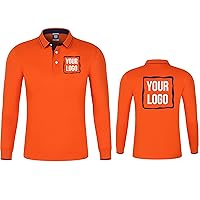 Personalized Men Long Sleev Polo Shirts Customized Casual Slim Fit Collar Shirt Work Shirt