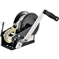 VEVOR Hand Winch, 3500 lbs Pulling Capacity, Boat Trailer Winch Heavy Duty Rope Crank with 33 ft Steel Wire Cable and Two-Way Ratchet, Manual Operated Hand Crank Winch for Trailer, Boat or ATV Towing