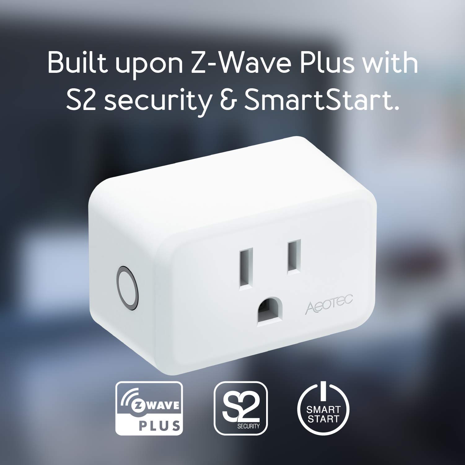 Aeotec Smart Switch 7, Z-Wave Plus S2 Wireless Control Socket Zwave Plug for Home Automation, 15A, Gen7, White