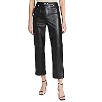 [BLANKNYC] Womens Luxury Clothing Ribcage Straight Leg Vegan Leather Pants, The Baxter Pants