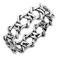 Star of David Oxidized Weave Eternity New .925 Sterling Silver Band Sizes 5-10