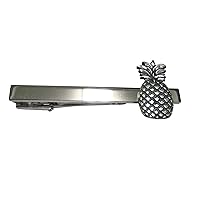 Silver Toned Solid Pineapple Fruit Tie Clip