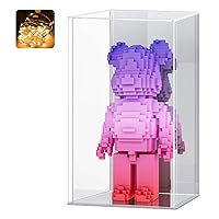 LASOA Acrylic Display Case for Collectibles, Alternative Glass Display Box with Mirrored, Self-Assembly Clear Storage Showcase for Figurine Memorabilia (8x8x12inch;20x20x30cm)