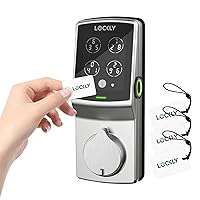 Secure Plus, RFID Card Smart Lock, Keyless Entry Doory Lock, PIN Genie® Keypad, 3D Biometric Fingerprint Sensor, Auto Lock - Satin Nickel (PGD728FCSN) - Deadbolt Edition