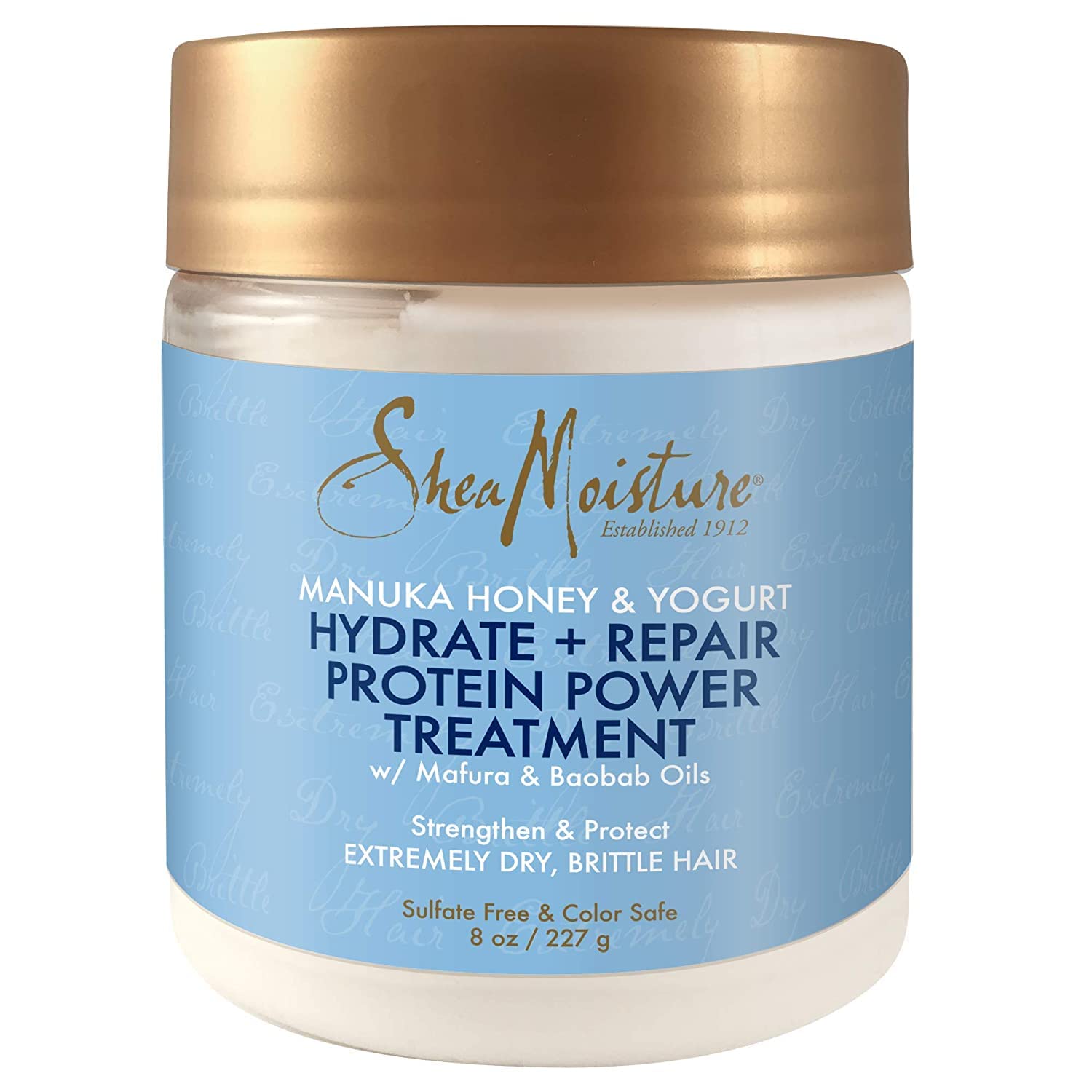 Shea Moisture Manuka Honey & Yogurt Hydrate + Repair Protein Power Treatment, Hair Mask, Deep Conditioner and Hair Treatment, 8 oz