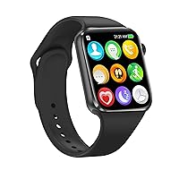 Smart Watch for Men Women Kids Android iPhone Compatible, 2.09'' Smartwatch Fitness Tracker with Heart Rate Blood Oxygen Sleep Monitor Pedometer Bluetooth Call SMS & 2 Bands (Deep Black)