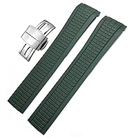 21mm Colorful Fluorous Rubber Watch Band For Patek 5164A 5167A AQUANAUT Philippe Series Butterfly Buckle Rubber Watch Strap