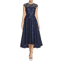 Women's LACE Gown, Navy, 8